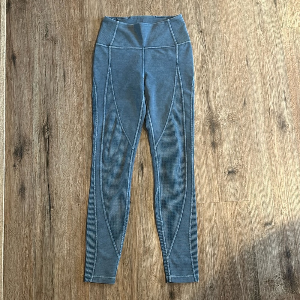 Lululemon Ribbed Moto Light Blue Leggings Size 4